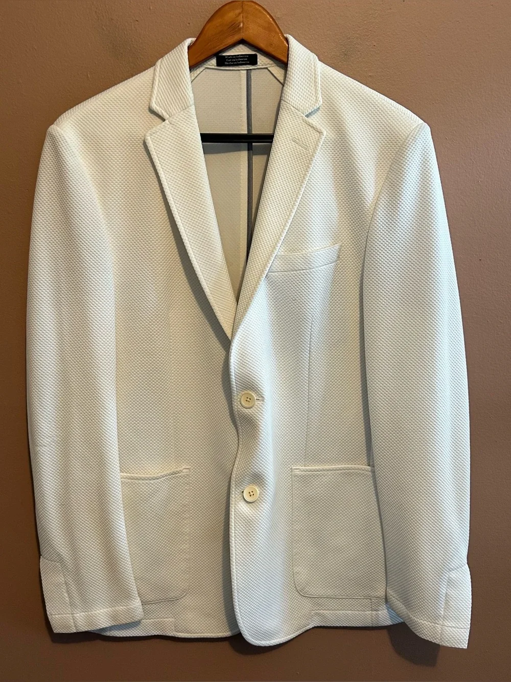 Vince Camuto Men's White Waffle Knit Blazer Size Medium